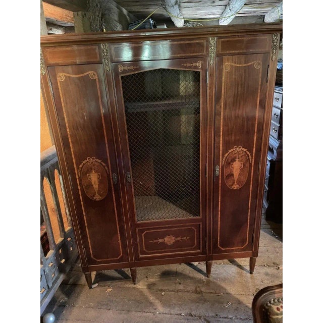 Chestnut Late 19th Century French Three Door Cabinet in Mahogany For Sale - Image 8 of 9