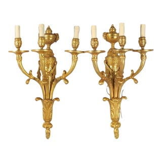 Large Louis XVI Gilt Bronze Sconces For Sale