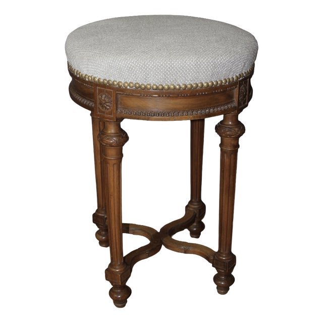 Louis XVI Style Walnut Stool, 1900 For Sale