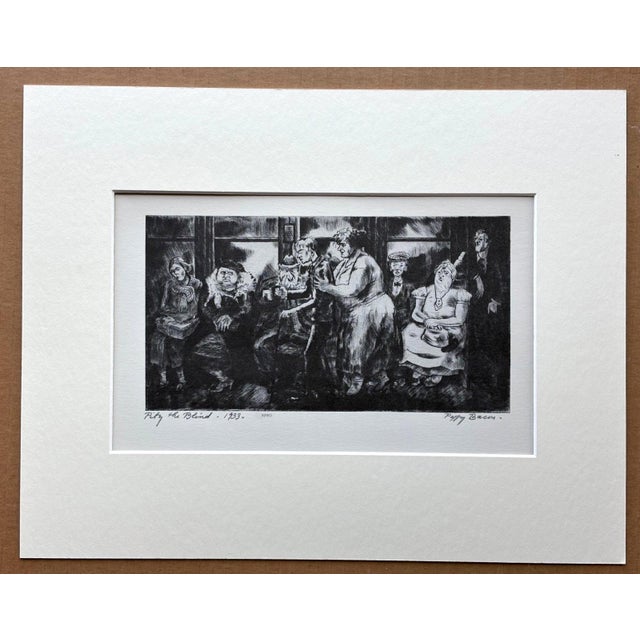 American Vintage 1939 Print in 11x14 Mat, Ready to Frame: Peggy Bacon "Pity the Blind" For Sale - Image 3 of 3