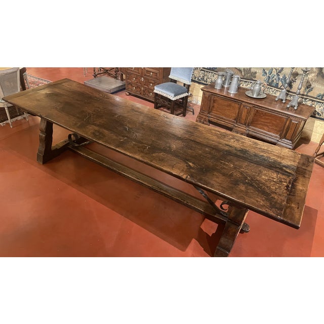 Spanish Medieval Style Monastery Table in Oak For Sale - Image 9 of 14
