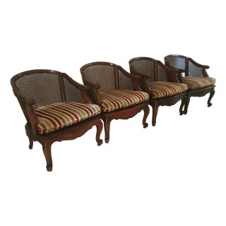 Vintage French Walnut Chairs For Sale