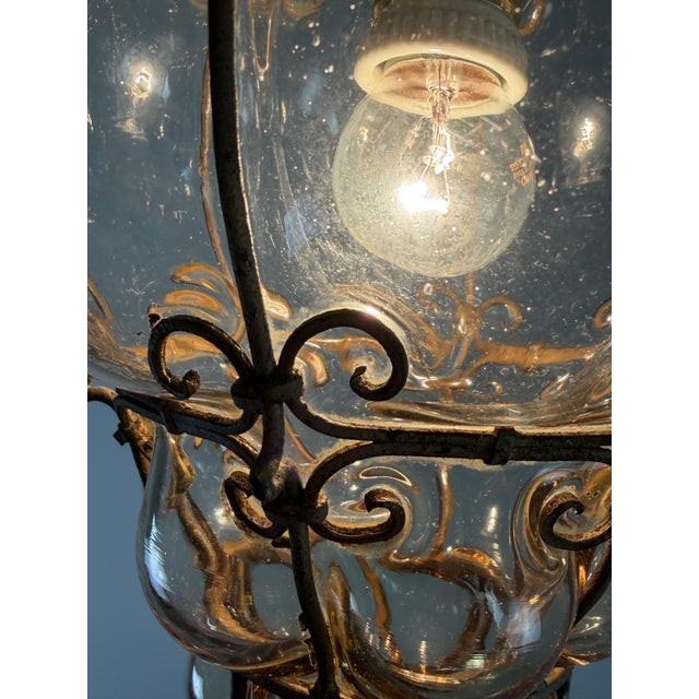 Mid-Century Venetian Lantern in Caged Blown Murano Glass, 1940s For Sale - Image 10 of 13