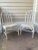Vintage Boho Coastal White Washed Rattan Henry Link Cathedral Back Chippendale Chairs- Set of 2 For Sale - Image 10 of 10