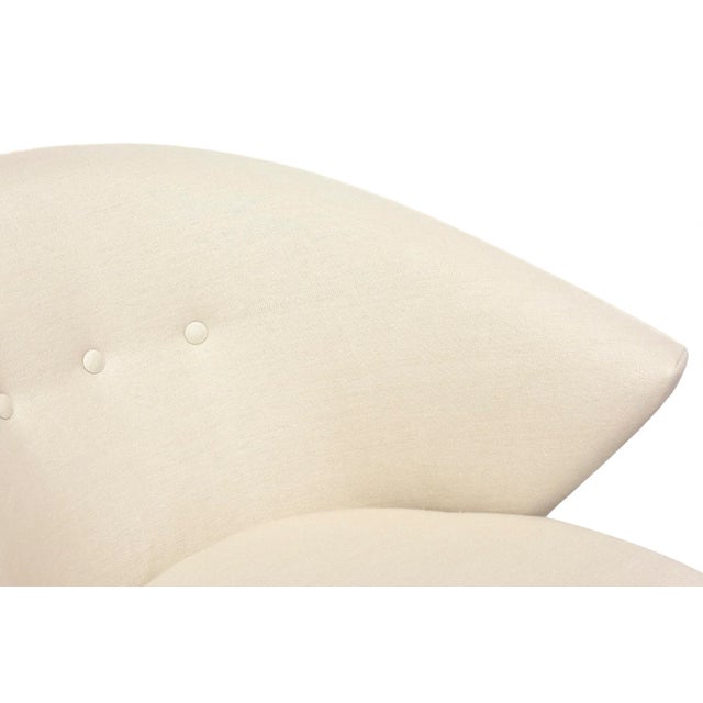 Metal Michael Wolk for Directional Upholstered Sculptural Swivel Chairs With Stainless Steel Bases 1990's Base For Sale - Image 7 of 12