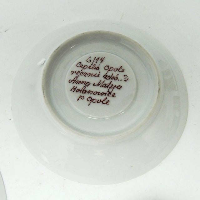 Hand-Painted Saucers from Karolina Factory, Poland, 1970s, Set of 4, Set of 4 For Sale - Image 6 of 8