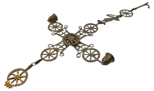 Pendant Cross Candleholder in Bronze, Greece, 1920s