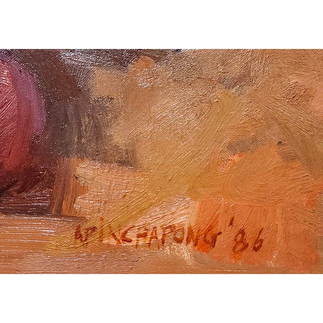 Rose Sunny Apinchapong-Yang - Still Life of Roses & Apples -Oil Painting For Sale - Image 8 of 10