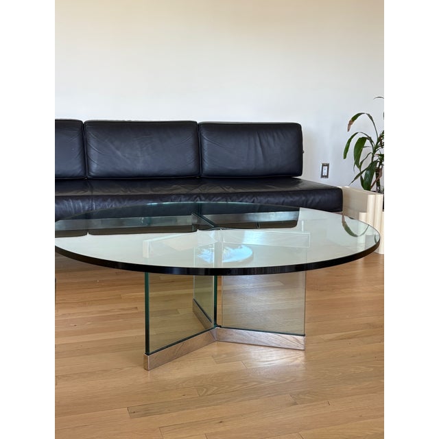 Attributed to Leon Rosen for Pace Glass and Chrome Coffee Table, 1970 For Sale - Image 9 of 10