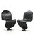 Fritz Hansen Set of Black Leather Model 1-2-3 Side Chairs by Verner Panton for Fritz Hansen, 1970s For Sale - Image 4 of 6