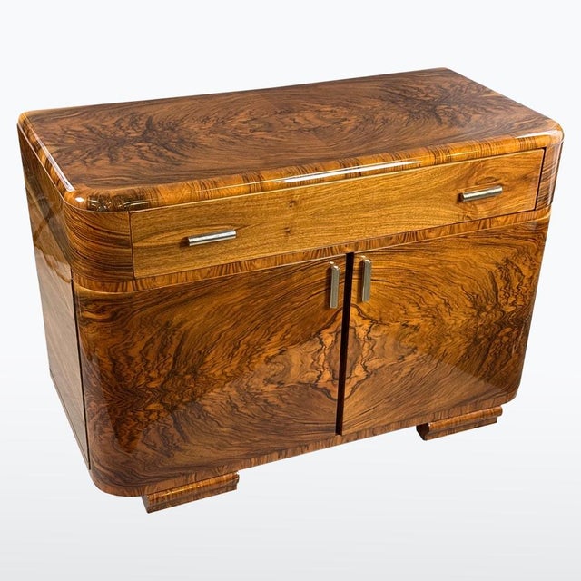 Vintage Art Deco Walnut Commode, 1930s For Sale - Image 4 of 8