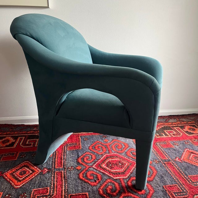 Turquoise Postmodern Sculptural Chair by Carson's 1980 For Sale - Image 8 of 9