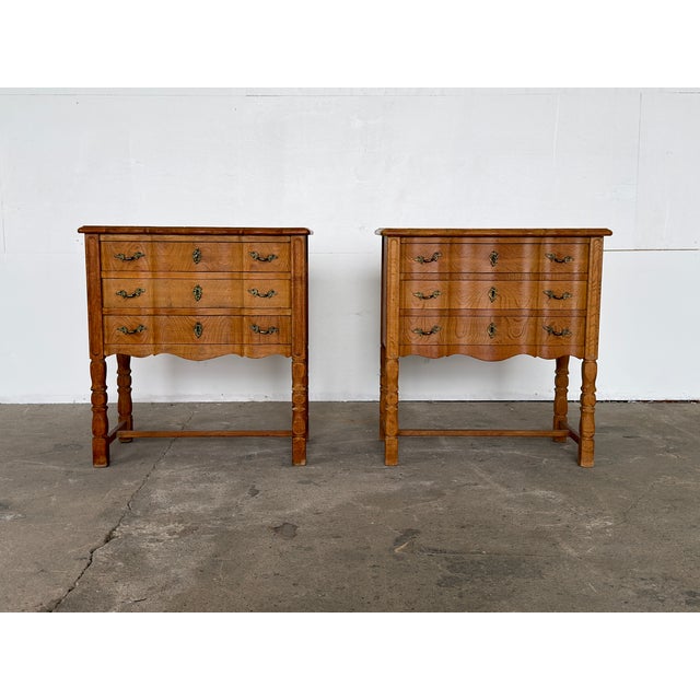 Danish Rococo Nightstands in Oak by Henning Kjærnulf, 1960s, Set of 2 For Sale - Image 12 of 12