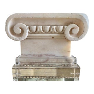 Marble Capital on Lucite Base For Sale