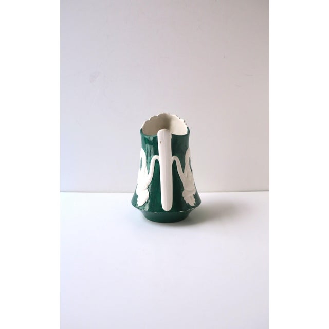 Emerald Italian Pitcher Vase With Dragon Relief, Circa 1950s Italy For Sale - Image 8 of 11