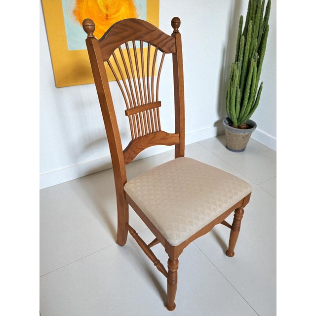 1980s Vintage French Country Dining Chairs in Oak, 1980, Set of 4 For Sale - Image 5 of 18