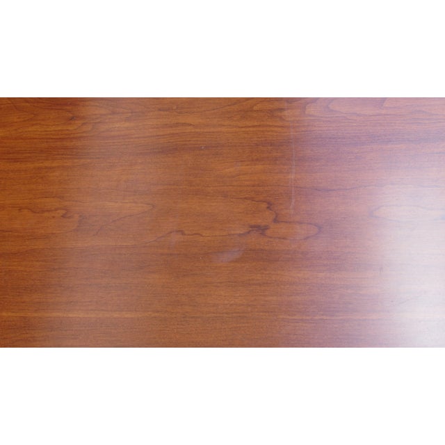 1980s Henkel Harris Cherry Dining Room Table Four Leaves Set For Sale - Image 12 of 13