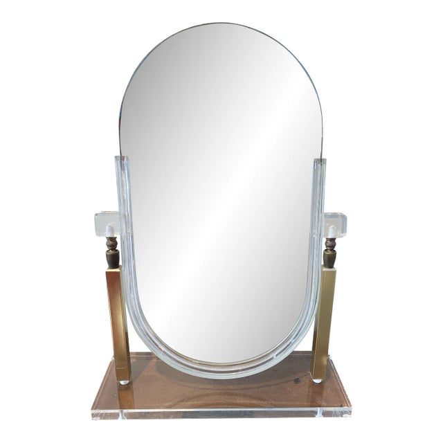 1970s Charles Hollis Jones Lucite Mirror For Sale