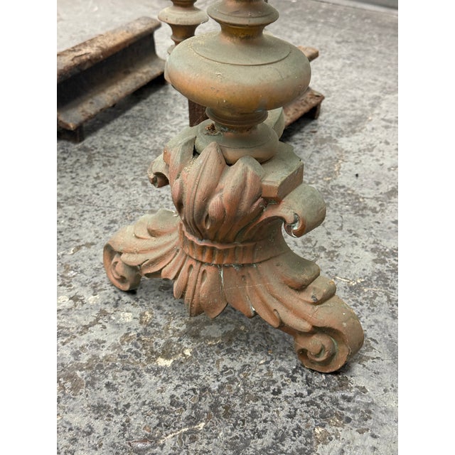 Antique Fireplace Andirons, Pair For Sale - Image 11 of 12