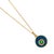 Blue Enamel Jade Stone Evil Eye Pendant Gold Chain Necklace For Sale In Miami - Image 6 of 9