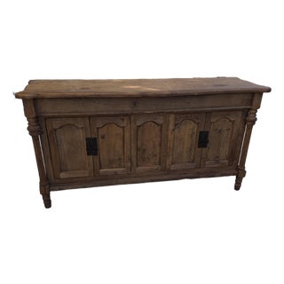 Rustic European Pine Counter or Sideboard Buffet Cabinet For Sale