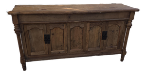 Rustic European Pine Counter or Sideboard Buffet Cabinet