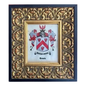 Antique Crest Painting, Coat of Arms Francis, Hand Painted Family Crest