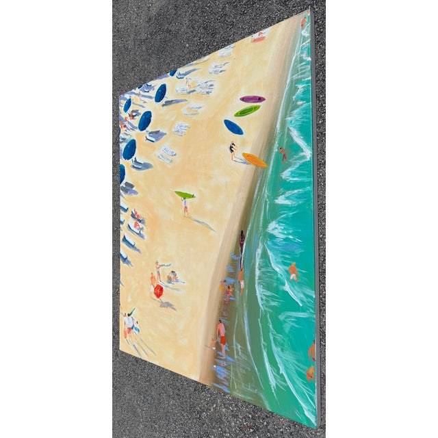 Coastal "Florida Beach Activities" Acrylic on Canvas by Joe Davis For Sale - Image 3 of 13
