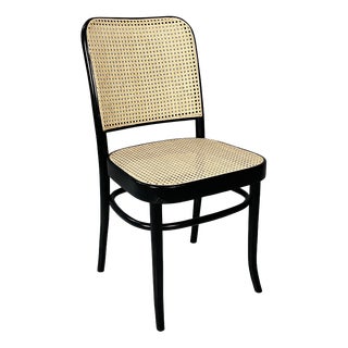 Italian Modern Chair in Straw and Black Wood, 1980s For Sale