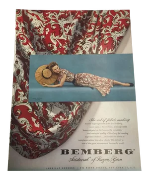 1948 Bemberg Rayon Yarn Ad Print