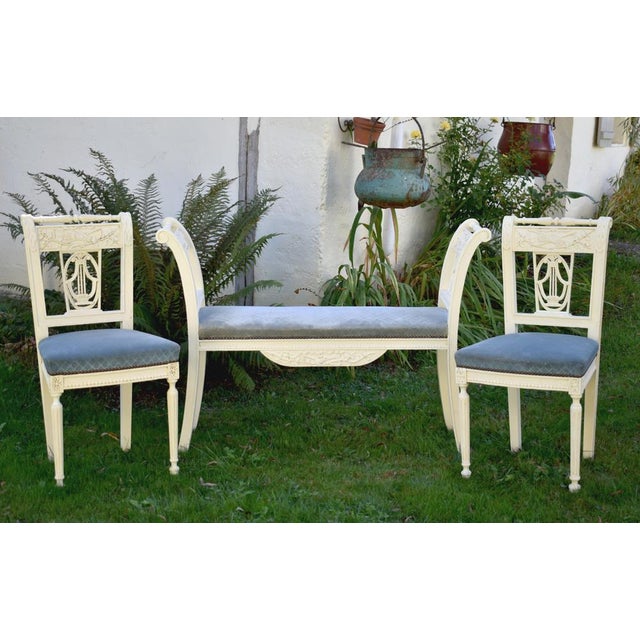 Set of Antique French Bench and Chairs For Sale - Image 16 of 17