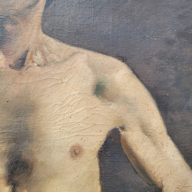 José Acevedo, Nude Male Torso, 1880, Oil Painting on Canvas, Framed For Sale - Image 15 of 18