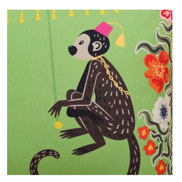 2020s Green Monkey & Leopard 24" Down Pillow For Sale - Image 5 of 6