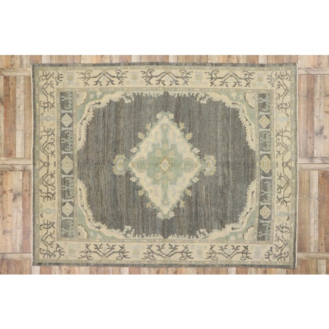 Greige Earth-Tone Turkish Oushak Rug - 09'03 X 11'00 For Sale - Image 8 of 9