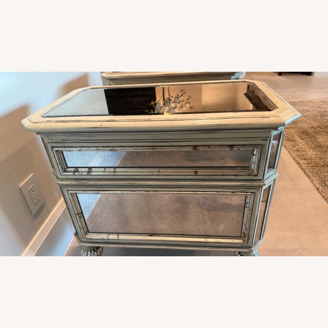 1990s 1990s Dresden Mirrored Side Table and Nightstand, A Pair For Sale - Image 5 of 9
