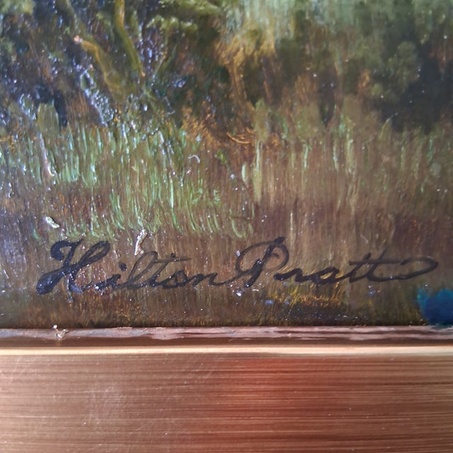 19th C. Oil on Board of Giraffes by Hilton Pratt For Sale - Image 4 of 5