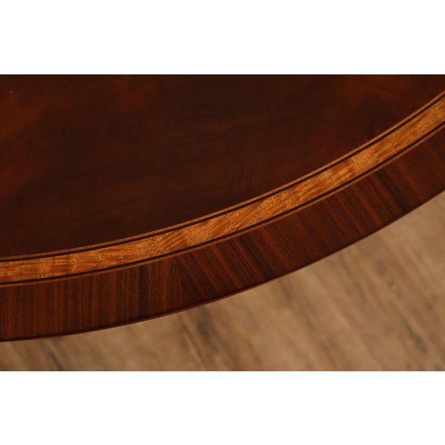Custom Mahogany Inlaid Demilune Console Table For Sale In Philadelphia - Image 6 of 18