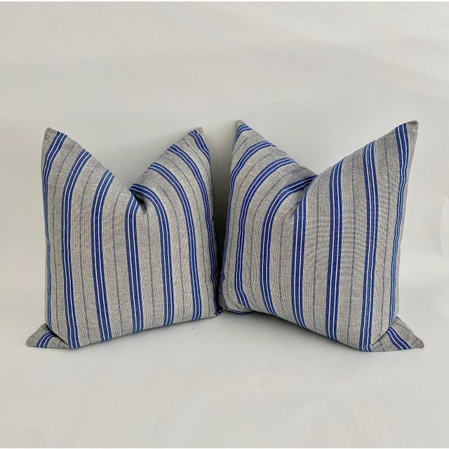Ralph Lauren Ticking Feather Pillows a Pair Chairish