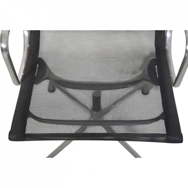 EA-108 Chair in Black Mesh and Aluminium by Charles Eames, 2000s For Sale - Image 4 of 17