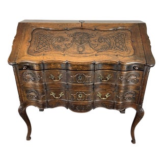 French Desk in Carved Wood For Sale