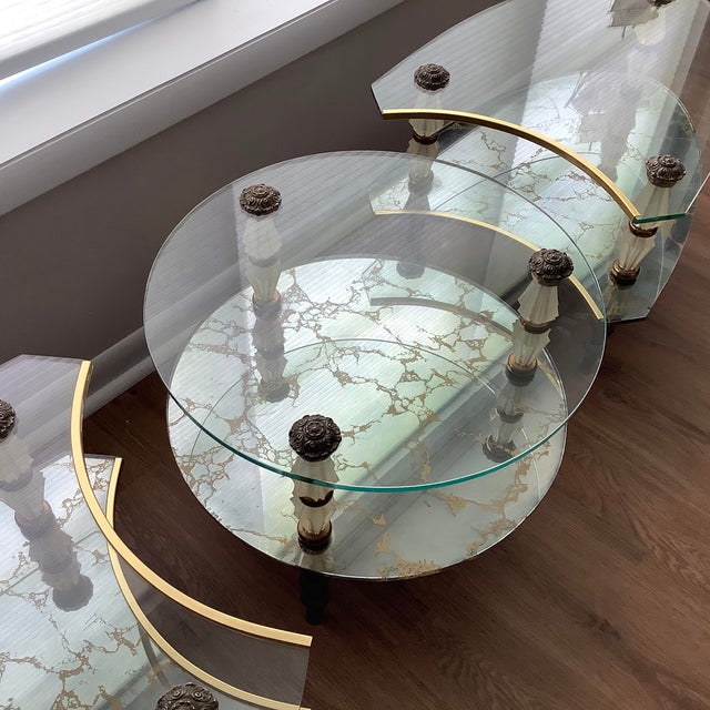 Authentic Goran 3 Piece Hollywood Regency Coffee Table. Please see other posting for matching end tables. Great piece for...