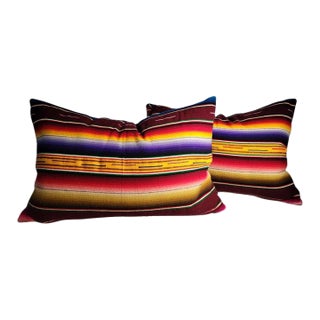 Serape Bolster Pillows - Pair For Sale