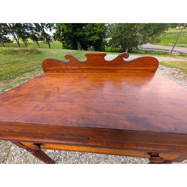 Mid 19th Century Antique Cherry Dressing Table With 2 Drawers 1860s For Sale - Image 5 of 18
