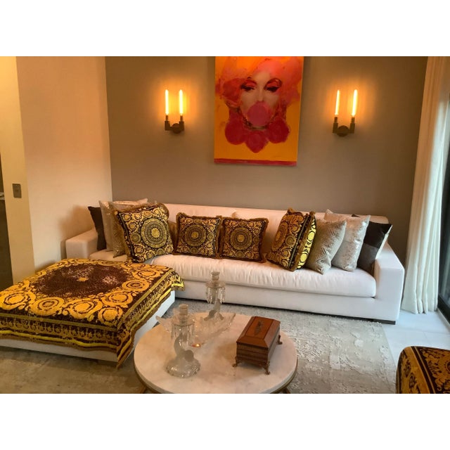 Atelier Versace Black Gold Baroque Fringe Velvet Pillows - Set of 4 For Sale In New York - Image 6 of 12