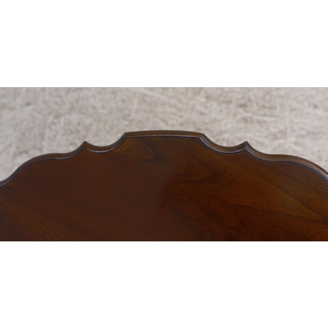 Wood Stickley Pie Crust Edge Cherry Pedestal Table For Sale - Image 7 of 12