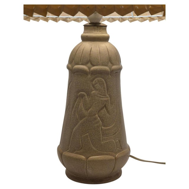 Vintage Swedish Grace Table Lamp in White Glazed Ceramic by Maggie Wibom, 1930s For Sale - Image 11 of 11