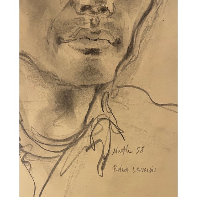 Mid-Century Modern 1958 Neil Meitzler Portrait of Robert Langlois For Sale - Image 3 of 3