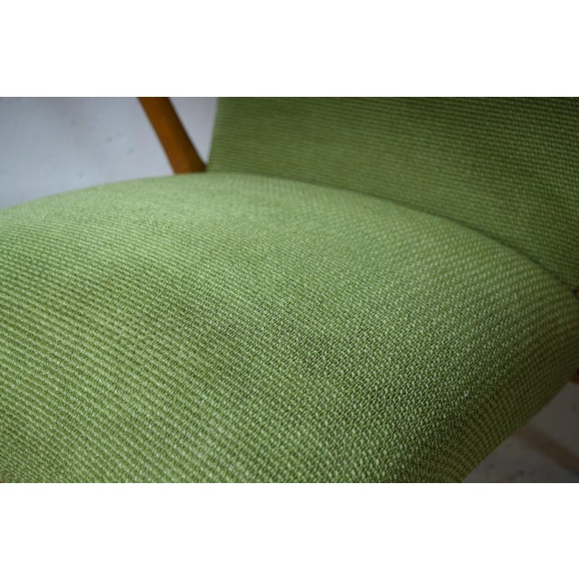 Wood Mid-Century Modern Easy Chair in Green, 1950s For Sale - Image 7 of 8