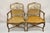 Brown Vintage French Country Louis XV Style Upholstered Cane Lounge Arm Chairs - Pair For Sale - Image 8 of 12
