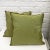 Contemporary Contemporary Olive Green Flocked Pillows - Set of 2 For Sale - Image 3 of 5